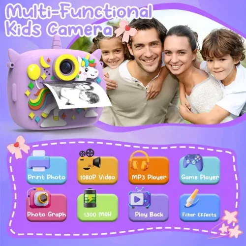Appareil photo instantané pour enfant – Jouet numérique avec impression intégrée
