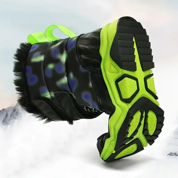 Bottes de neige garçon doublées polaire – chaussures d’hiver chaudes antidérapantes
