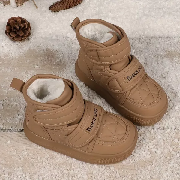 Bottes de neige enfant imperméables doublées fourrure – hiver mixte chaud