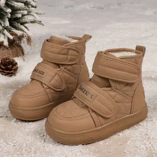 Bottes de neige enfant imperméables doublées fourrure – hiver mixte chaud