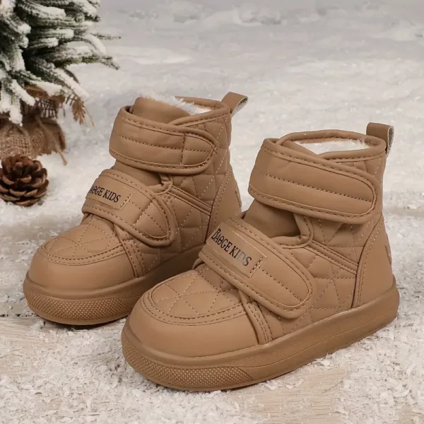Bottes de neige enfant imperméables doublées fourrure – hiver mixte chaud