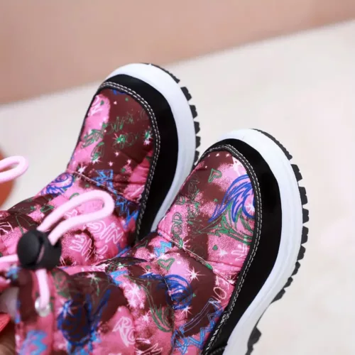 Bottes d'hiver fille avec fermeture éclair et boucle – intérieur chaud doublé