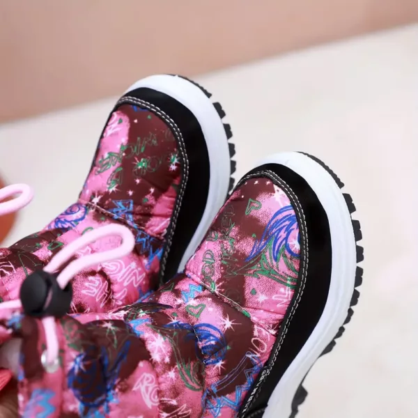 Bottes d'hiver fille avec fermeture éclair et boucle – intérieur chaud doublé