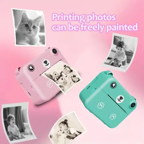 Appareil photo instantané enfant avec impression thermique – USB, 3 papiers inclus