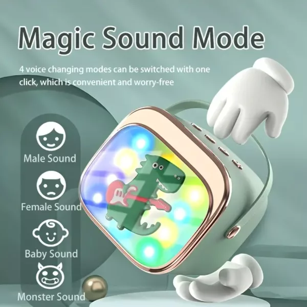 Micro karaoké portable sans fil avec LED et micro USB-C rechargeable – fêtes et anniversaires