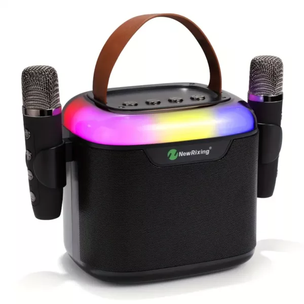 Machine karaoké Bluetooth avec 2 micros sans fil – enceinte portable rechargeable