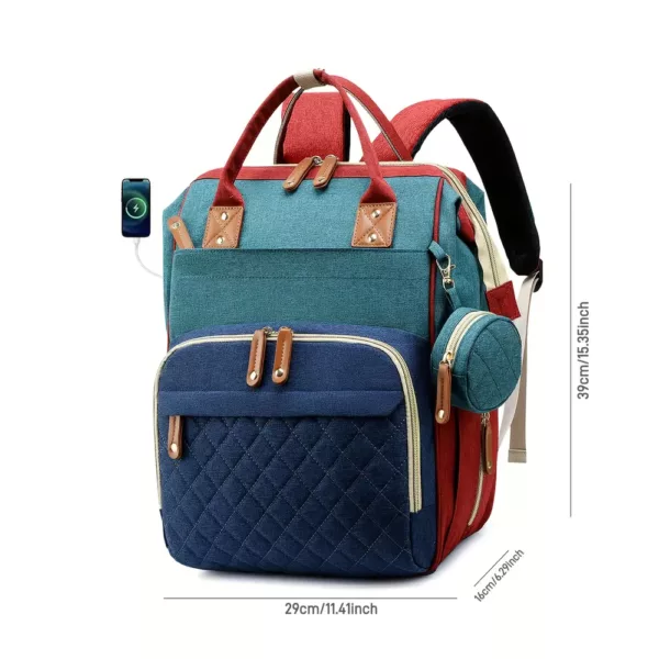 Sac à dos maman multifonction en nylon avec poche isotherme – organiseur couches