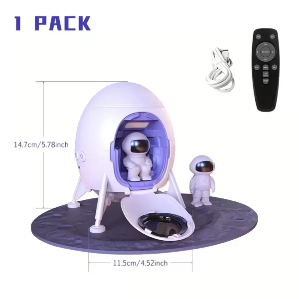 Projecteur galaxie astronaute avec base cratère – veilleuse décorative chambre