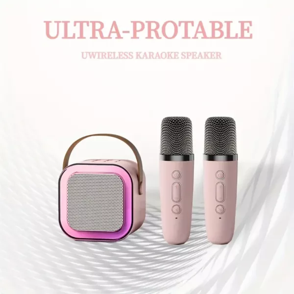 Karaoké portable avec 2 micros filaires – mini système audio tout-en-un