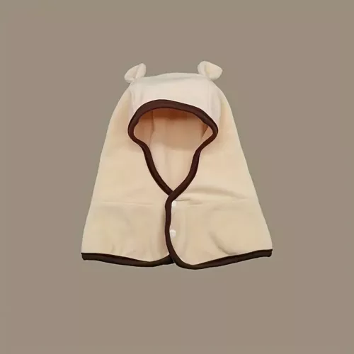 Ensemble bonnet enfant hiver – cache-cou et cagoule motif ours (lot de 2)
