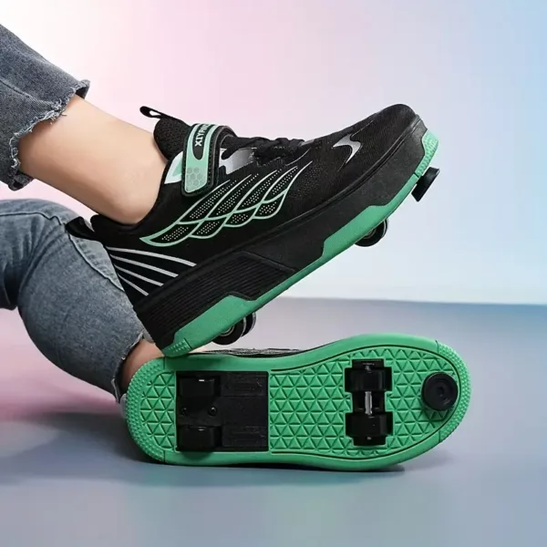 Chaussures à roulettes détachables pour enfants – baskets respirantes 4 roues