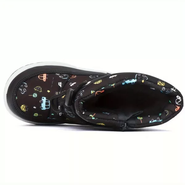 Bottes de neige enfant doublées polaire avec motifs camping – semelle antidérapante