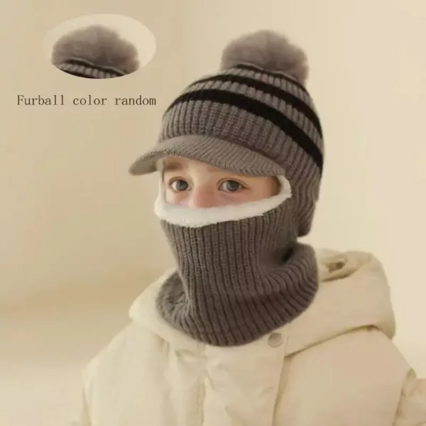 Bonnet d’hiver enfant avec tour de cou tricoté chaud et doux – 1 pièce
