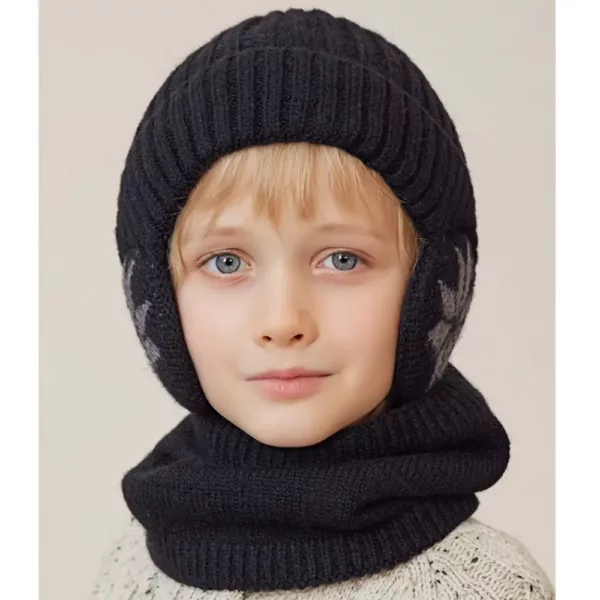 Ensemble bonnet et écharpe hiver enfant – lot de 2 pièces chaud pour l’extérieur