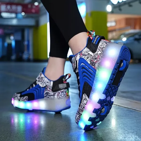 Patins à roulettes à double roue respirants – design tendance pour enfants et ados