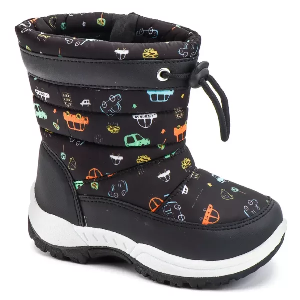 Bottes de neige enfant doublées polaire avec motifs camping – semelle antidérapante
