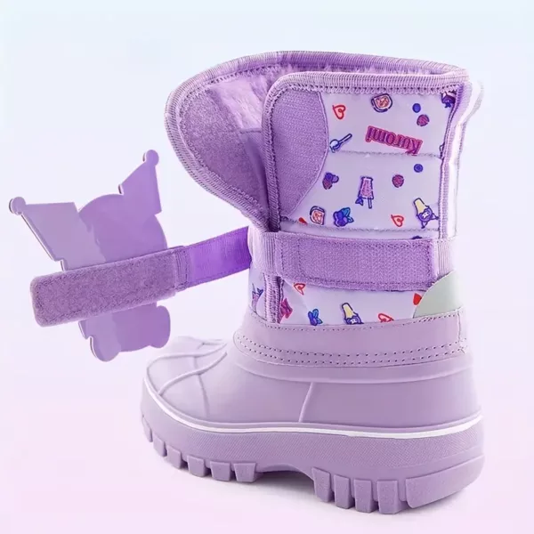 Bottes de pluie fille fourrées imperméables – hiver chaud et antidérapantes
