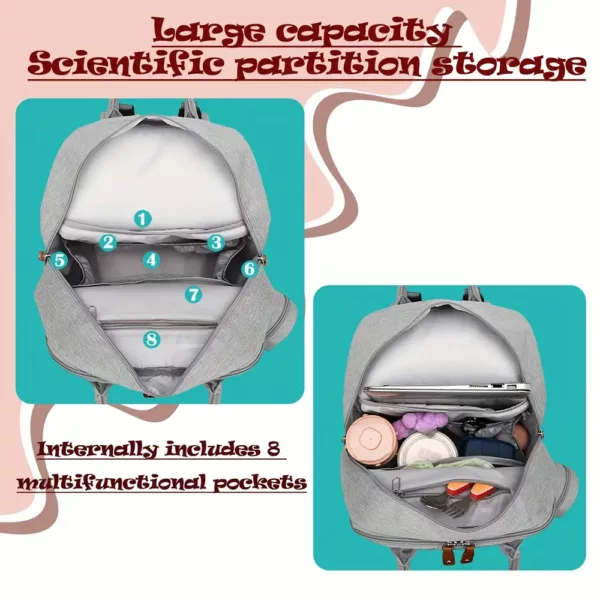 Sac à dos bébé multifonction avec attaches poussette et boîtier à sucette intégré
