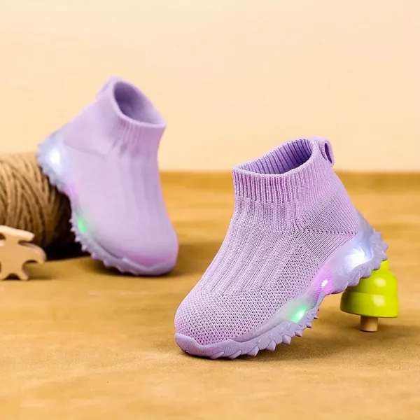 Chaussures de sport LED respirantes pour enfant – semelle lumineuse rechargeable