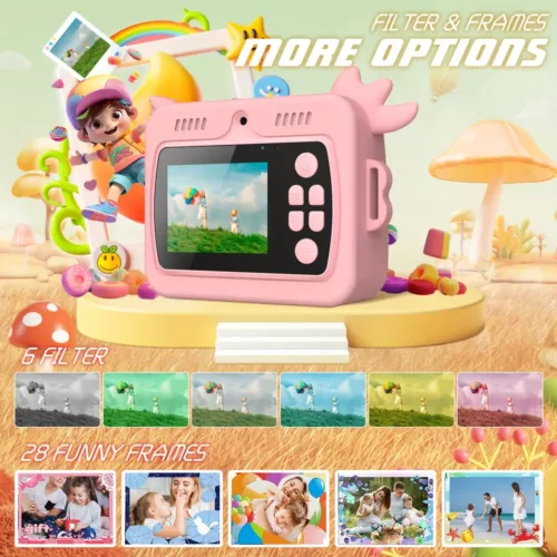 Appareil photo instantané enfant HD 1080P – caméra amusante avec impression intégrée