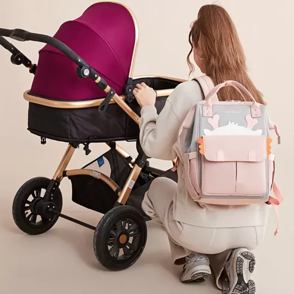 Sac à dos bébé fille isotherme – compartiment sec/humide et poches isolées
