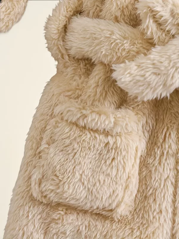 Peignoir enfant en flanelle douce – motif animal brodé, chaud et confortable