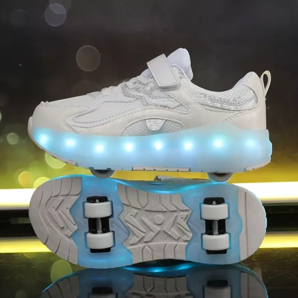 Chaussures à roulettes LED USB – baskets lumineuses rechargeables unisexe