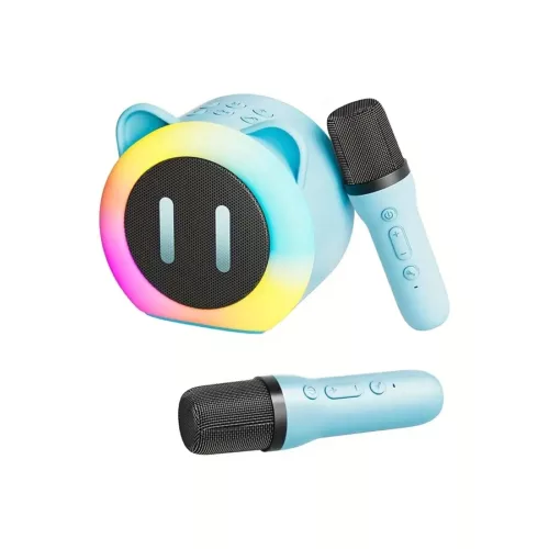 Mini karaoké portable avec haut-parleur et micro sans fil – LED et USB rechargeable