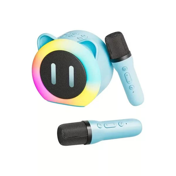 Mini karaoké portable avec haut-parleur et micro sans fil – LED et USB rechargeable