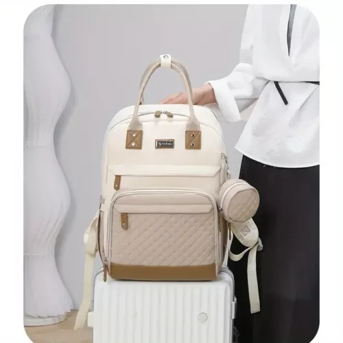 Sac à dos à langer multifonction – poches zippées et port USB intégré