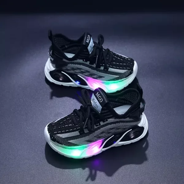 Baskets enfant en maille respirante avec semelles LED – confort et style