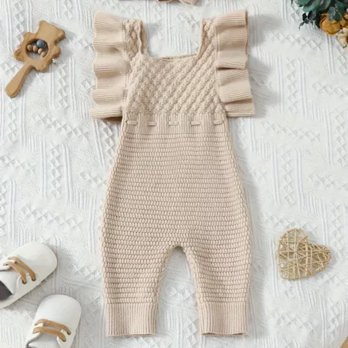 Body bébé fille à volants – épaules dénudées, style décontracté élégant