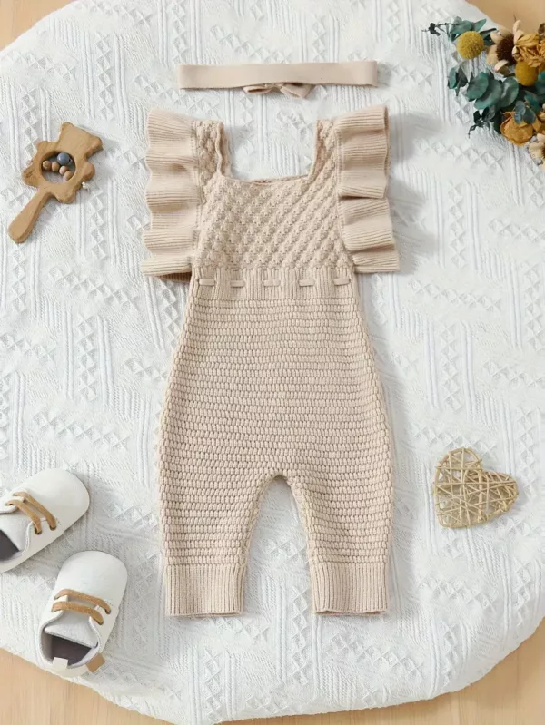 Body bébé fille à volants – épaules dénudées, style décontracté élégant