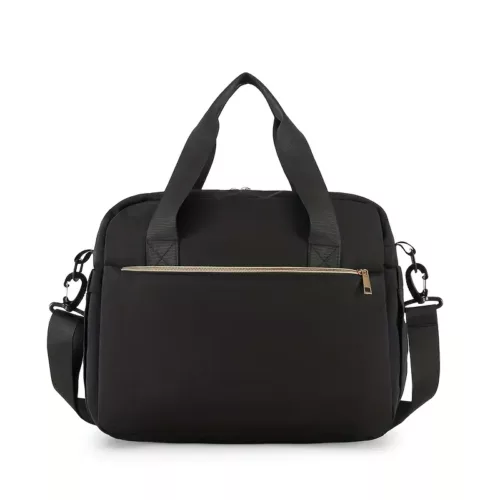Sac à langer multifonction en tissu Oxford matelassé – rose et gris élégant