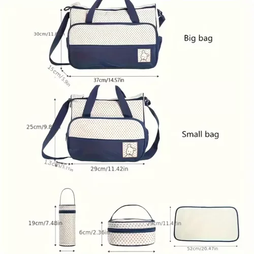 Lot de 5 sacs à langer multifonction – bandoulière pratique et grande capacité