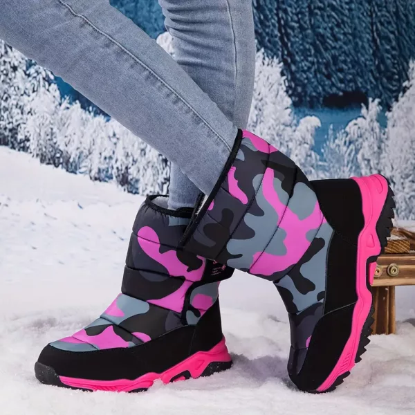 Bottes de neige enfant imperméables avec isolation chaude motif camouflage