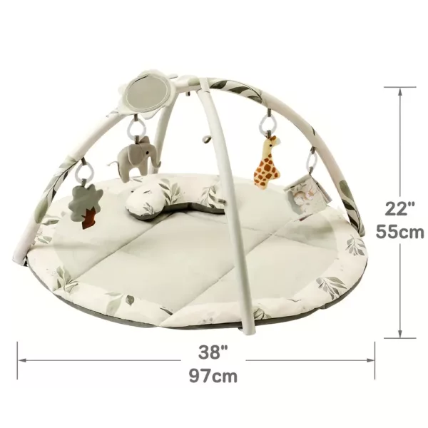 Tapis d’éveil bébé avec jouets suspendus et oreiller – usage dès la naissance