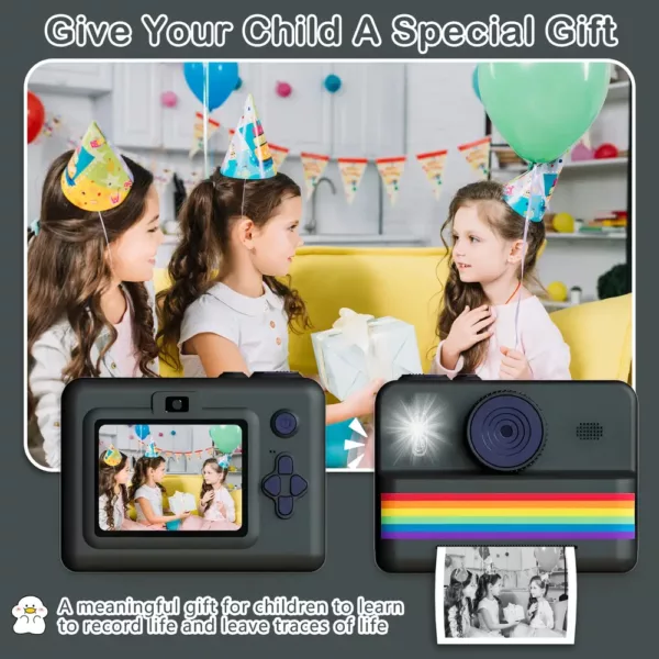 Appareil photo instantané enfant – Caméra numérique HD avec jeux intégrés