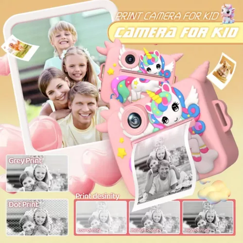 Appareil photo instantané enfant HD 1080P – caméra amusante avec impression intégrée
