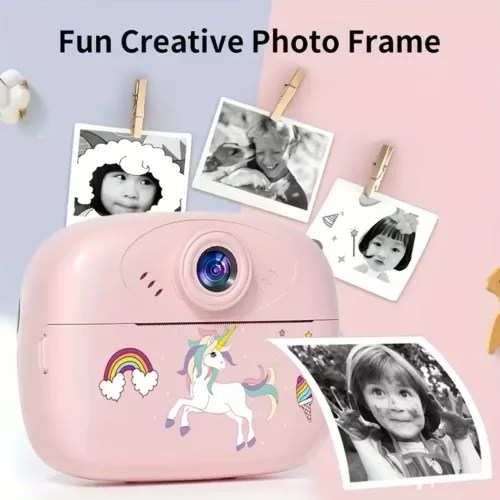 Appareil photo instantané enfant avec batterie longue durée et 3 rouleaux photo
