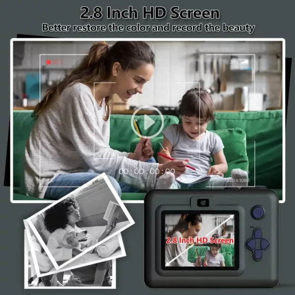 Appareil photo instantané enfant – Caméra numérique HD avec jeux intégrés