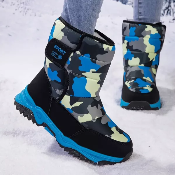 Bottes de neige enfant imperméables avec isolation chaude motif camouflage
