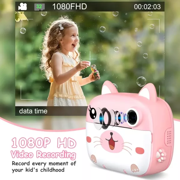 Appareil photo instantané enfant – numérique, rechargeable avec écran LCD