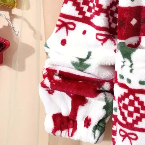 Cardigan de Noël enfant à capuche – maille douce motif renne festif
