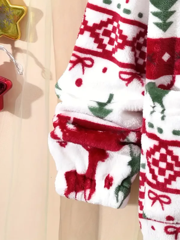Cardigan de Noël enfant à capuche – maille douce motif renne festif