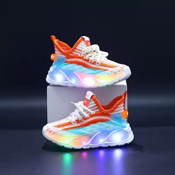 Baskets enfant en maille respirante avec semelles LED – confort et style