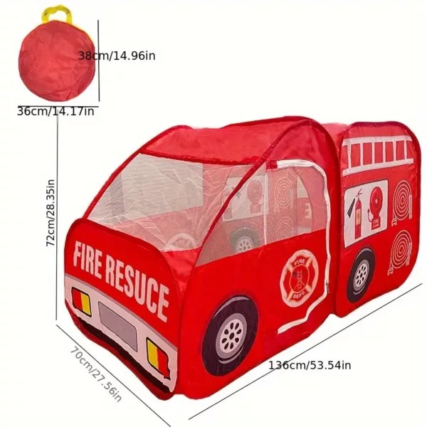 Tente enfant camion de pompier – jeu de rôle pliable intérieur extérieur
