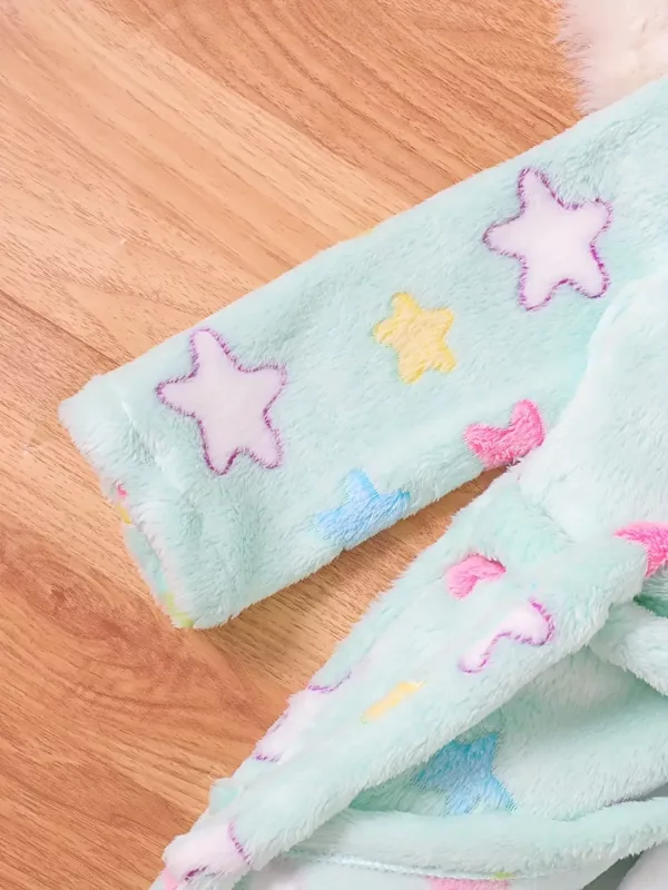 Peignoir enfant à capuche en flanelle ultra douce – motif fille amusant