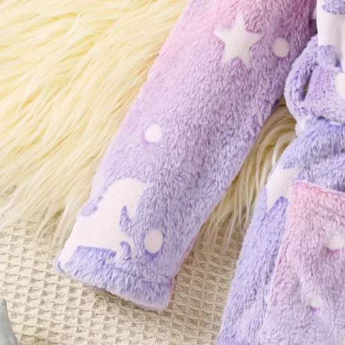 Robe de chambre enfant en flanelle douce avec capuche – effet phosphorescent