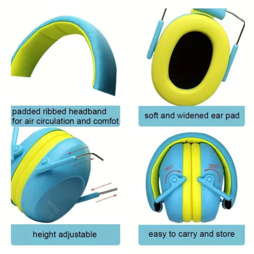 Casque antibruit enfant pliable – protection auditive confort usage scolaire